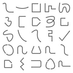 arrow icons line cuboid design set