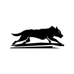 black wolf logo isolated on white background