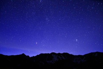 Night scenery in Tateyama Alpine, Japan