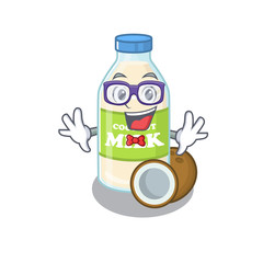 A cartoon concept of Geek coconut milk design