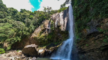 Beautiful aerial view of the Nauyaca Waterfall In Costa Rica