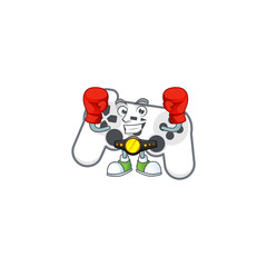 A sporty Boxing white joystick cartoon character design style
