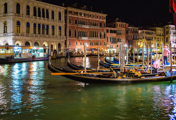 Obraz premium Venice, Italy - CIRCA 2013: Venice night scene around the Grand Canal. 