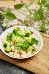 Fried shrimps with Broccoli