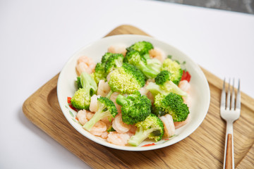 Fried shrimps with Broccoli