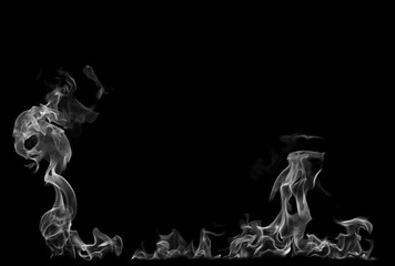 Smoke fire Isolated on a black background