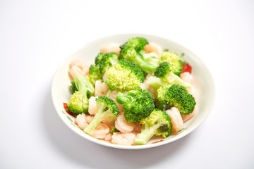Fried shrimps with Broccoli