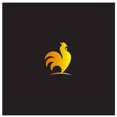 chicken silhouette animal logo design premium