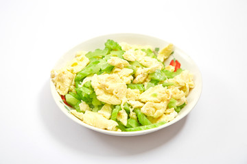 Fried eggs with bitter melon