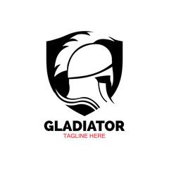 Gladiator mask , Spartan helmet logo template vector icon design
