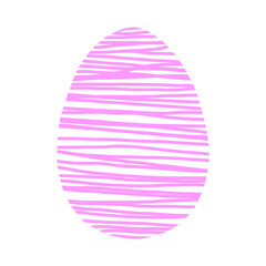 Hand drawn Easter egg isolated on white background. Pattern of dots and lines. Hello spring. Design element