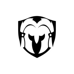 Gladiator mask , Spartan helmet logo template vector icon design