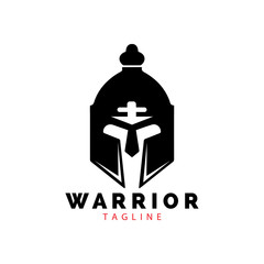 Gladiator mask , Spartan helmet logo template vector icon design