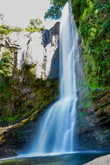 Beautiful aerial view of the Nauyaca Waterfall In Costa Rica
