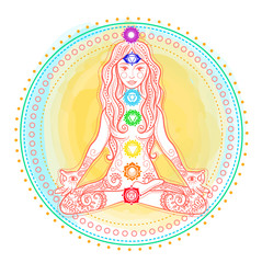   chakras  concept  mandala woman