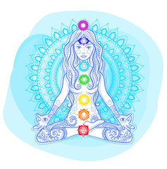  concept  mandala woman   chakras