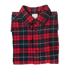 Checkered shirt isolated on white. Fying concept