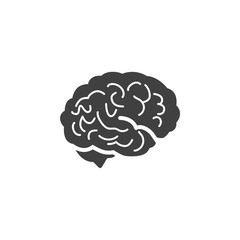 Human brain vector icon. filled flat sign for mobile concept and web design. Brain glyph icon. Intelligence symbol, logo illustration. Vector graphics
