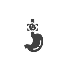 Esophageal cancer vector icon. filled flat sign for mobile concept and web design. Esophageal tumor cancer glyph icon. Symbol, logo illustration. Vector graphics
