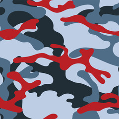 Military camouflage seamless pattern. Khaki texture. Trendy background. Abstract color vector illustration. For design wallpaper, wrapping paper, fabric.