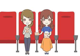 Fototapete 映画館 男性が映画鑑賞をするイラスト Fototapeten はどぅき 葉月