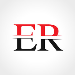 Initial ER Letter Linked Logo Business Vector Template. Creative Letter ER Logo Design