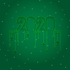 Happy new year 2020 with star wink background
