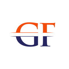 GF letter Type Logo Design vector Template. Abstract Letter GF logo Design