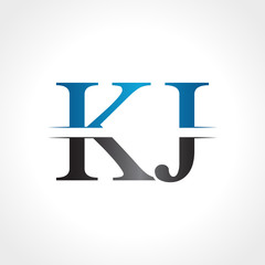 Initial KJ letter Logo Design vector Illustration. Abstract Letter KJ logo Design