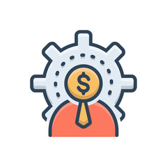 Color illustration icon for business services