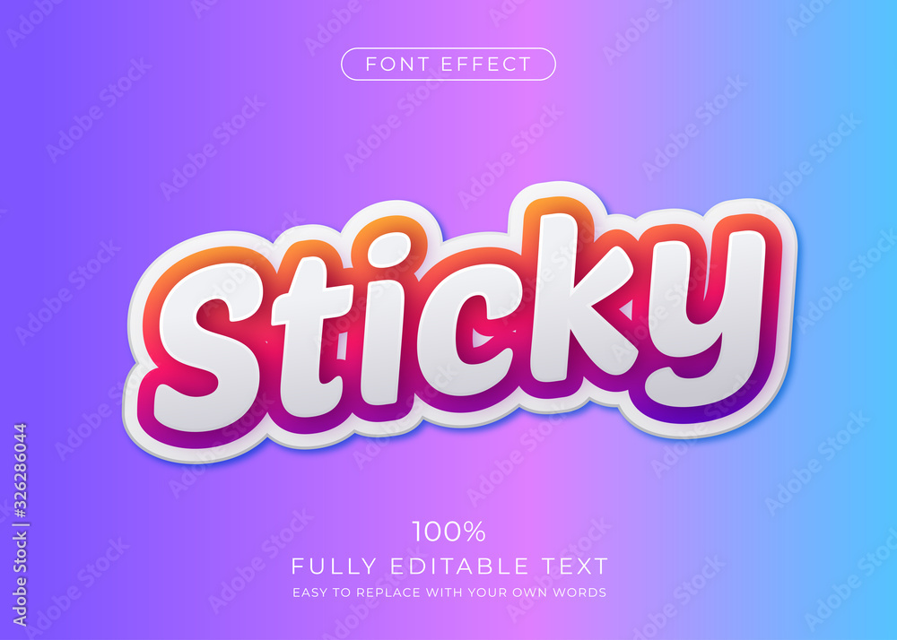 Poster sticker text effect. editable font style