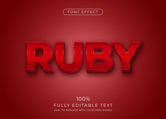 3d ruby red text effect. Editable font style