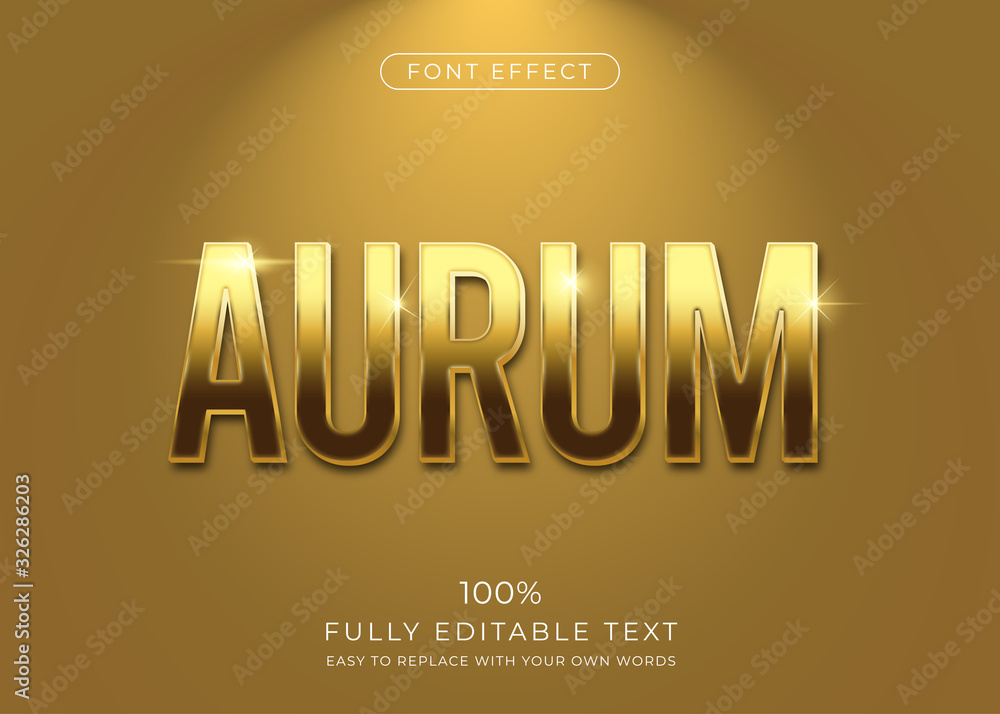 Poster golden text effect. editable font style