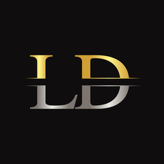Initial LD letter Logo Design vector Template. Abstract Black Letter LD logo Design
