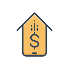 Color illustration icon for mobile