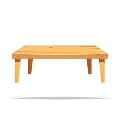 Wooden table vector isolated illustration