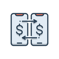Color illustration icon for money