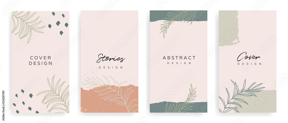 Poster social media stories and post creative vector set. background template with copy space for text and 