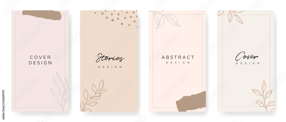 Poster social media stories and post creative vector set. background template with copy space for text and 