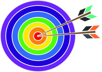 Bulls-eye Vector with arrow hit target