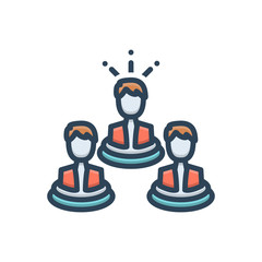 Color illustration icon for leader  
