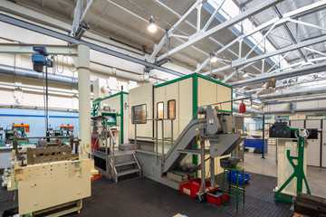 large Metalworking shop with CNC machines, the prospect of the shop