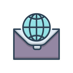 Color illustration icon for international businees 
