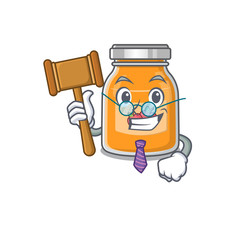 Smart Judge apple jam in mascot cartoon character style
