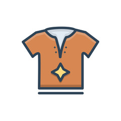 Color illustration icon for t shirt  