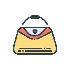 Color illustration icon for handbags  