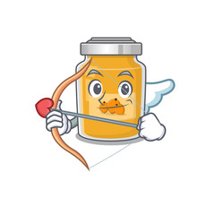 Sweet appricot Cupid cartoon design with arrow and wings