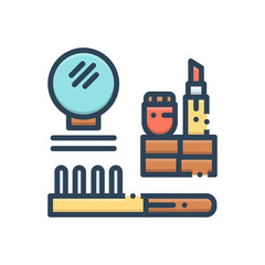 Color illustration icon for cosmetics 