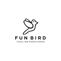 luxury modern fly bird logo design template vector icon.