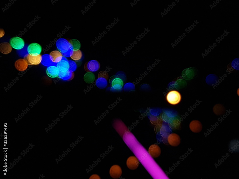 Poster abstract colorful of light and bokeh of light for abstract background